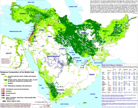 religious map of middle east